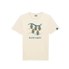 Camiseta Future Green de Flow Mico en color crudo con ilustración de hojas y texto Flow Mico en el pecho