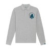 Polo Oslofiord de Flow Mico en gris jaspeado de manga larga con logo bordado en pecho izquierdo
